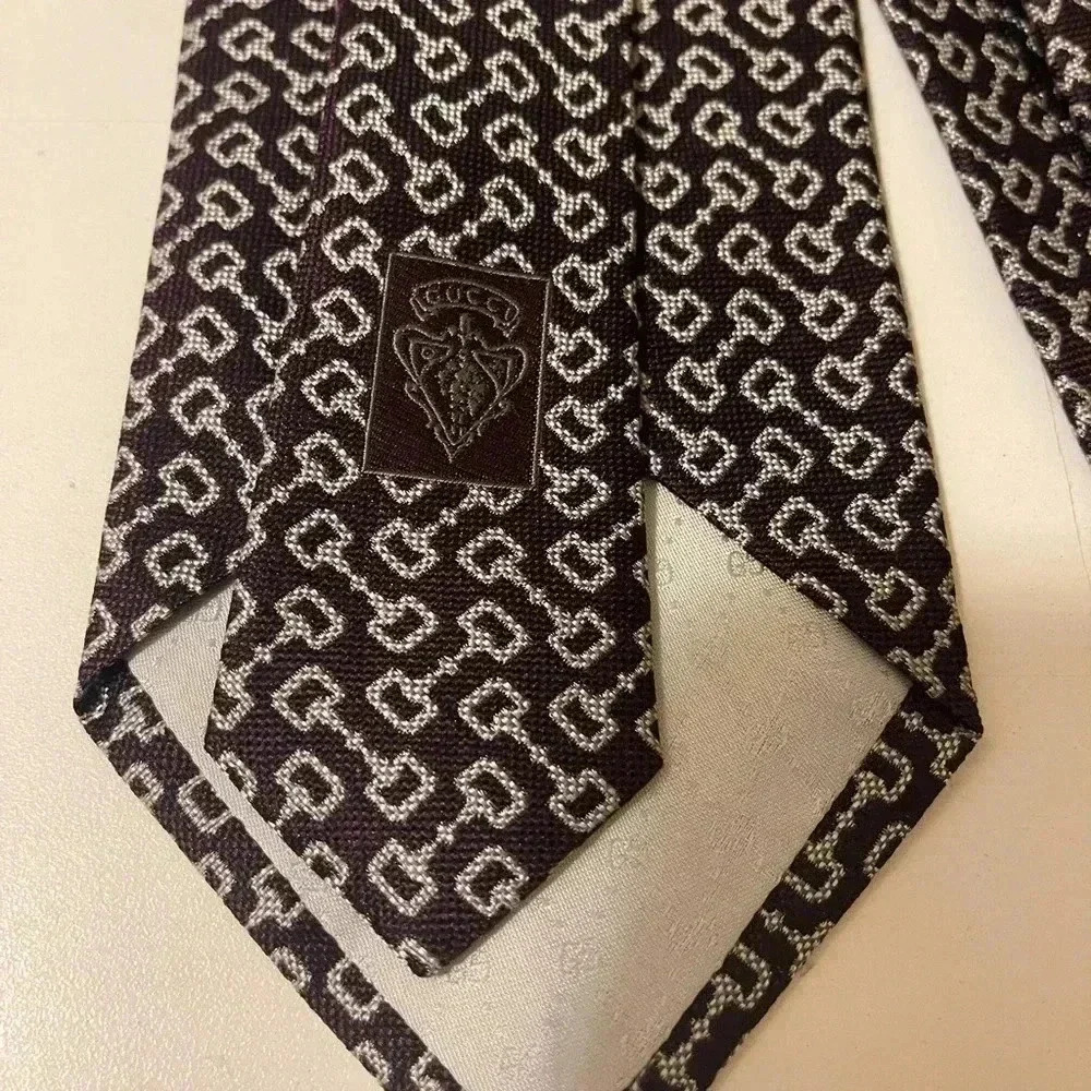 Gucci Horsebit silk jacquard tie in new conditions - Picture 9 of 10